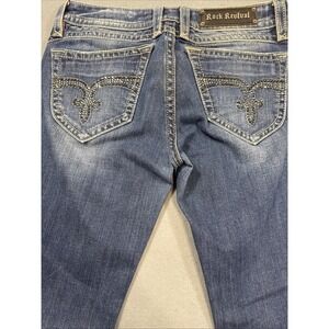 JEANS ROCK REVIVAL  PAT Straight Crystal Bling Women's 30 Wore In Look 4648